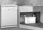 čerpadlo WATERSAN 4 napojené na pračku a dřez